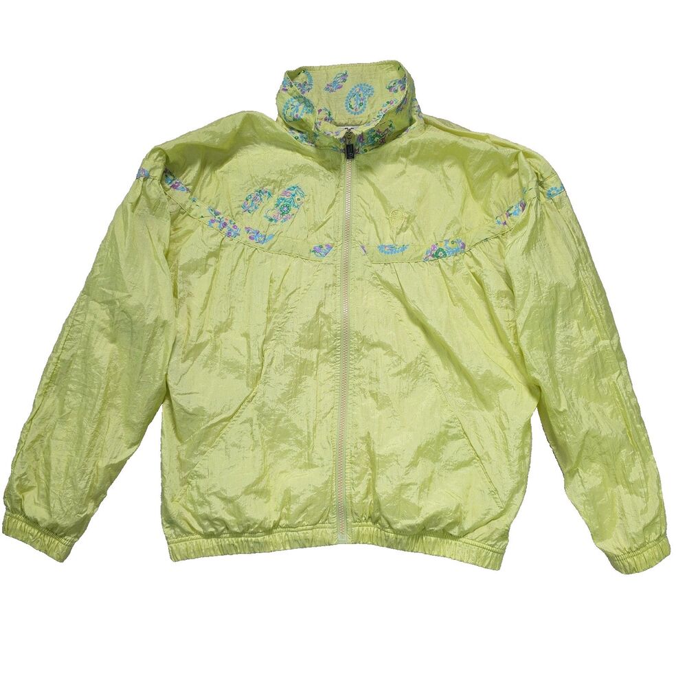 Sergio Tacchini Vintage 80s Italian Windbreaker Track Jacket Women's Size 12 VTG
